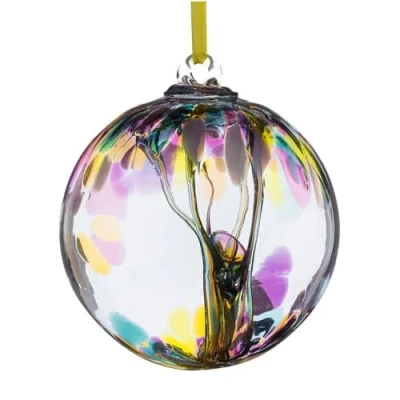 Image of Sienna Glass Spirit Ball, Multi Colour Pink, 11 x 14 cm