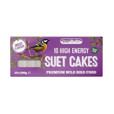 Image of Suet To Go Insect Flavour Blocks Wild Bird Treat 10x300 g, White