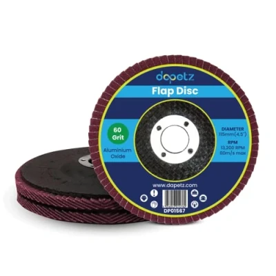 Image of Dapetz ® Flap Discs 60 Grit 115mm 4.5&quot; Aluminum Oxide Pack of 2 Grinding Sanding for Angle Grinder to Metal Wood and Stainless Steel