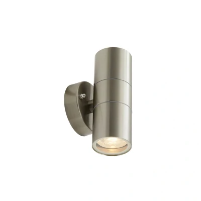 Image of Ansell Acero Bi Directional Without PIR GU10 Wall Light Stainless Steel