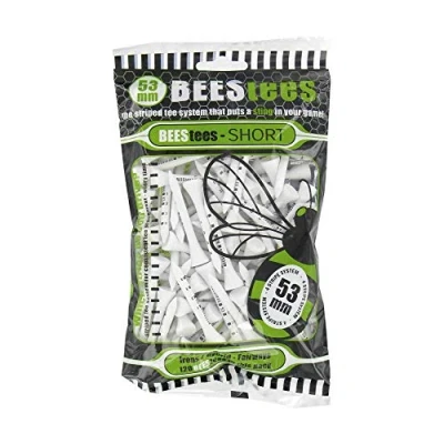 Image of Golfers Club Unisex Bees 53mm Wood Large Pack Golf Tees, White, EU
