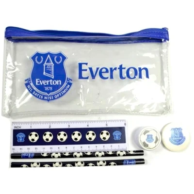 Image of FOCO Everton Clear Pencil Case Stationery Set