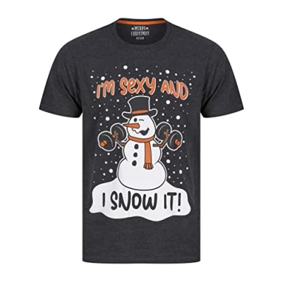 Image of Tokyo Laundry Men&#039;s Snow It Motif Novelty Cotton Christmas T Shirt
