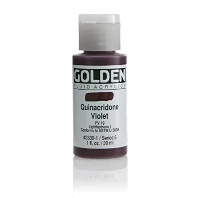 Image of Golden Fluid Acrylic Paint 1 Ounce Quinacridone Violet