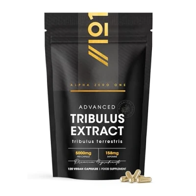 Image of Tribulus Terrestris Extract 5000mg High Strength 95% Saponins 120 Vegan Capsules (4 Months Supply) Resealable and Recyclable Pouch by Alpha01