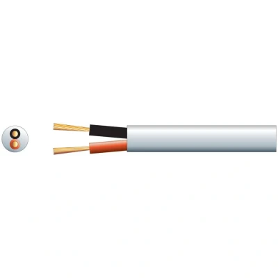 Image of 100m White 100V Heavy Duty Insulated Line Speaker Cable 2 x 1.15m 7.8mm 15A