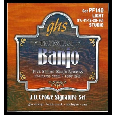 Image of GHS Strings PF140 J.D. Crowe Signature Series (Studio), 5 String Stainless Steel Banjo (.009 1/2 .020)