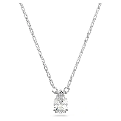 Image of Swarovski Millenia pendant, Pear cut, White, Rhodium plated