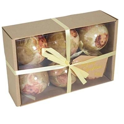 Image of PMS SET OF 6 75MM POLYFOAM BAUBLES IN CRAFT W/BOX CHERUB DES