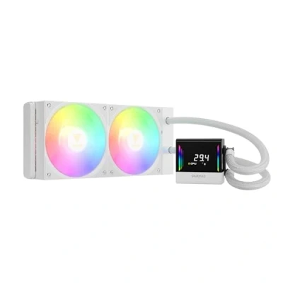 Image of GAMDIAS CHIONE E4 240mm AIO CPU Water Cooler, Real time Digital Display Patented PWM Pump, Hidden Cable Design, ARGB Fan w/MB Sync, Intel LGA 1700/1200, AMD AM5/AM4, White