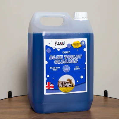 Image of 5 Litres Cherry Blue Toilet Waste Tank Cleaning Rinse Concentrate Fluid