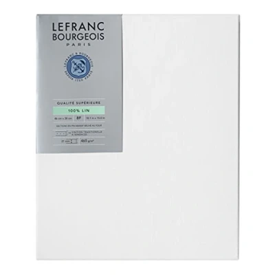 Image of Lefranc Bourgeois 111207 Stretcher Frame 100% Linen in Premium Quality, Ready to Use, Primed with Titanium Dioxide, Gesso, Nailed on Solid Pine Wood 8F