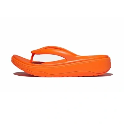 Image of Fitflop Women&#039;s RELIEFF Recovery Toe Post Sandals, Orange, 6 UK