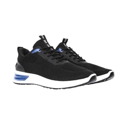 Image of Crosshatch Men Trainers Lightweight Lace up Sport Gym Fitness UK Shoes Size 7 12 (Black Blue Nyles,8 UK)
