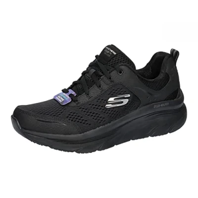 Image of Skechers Sport D&#039;LUX Walker Trainers black, Women&#039;s, Size: 6.5, Black Leather and textile