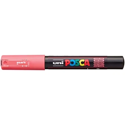 Image of Uni ball 186727 Posca Marker with Extra Fine Bullet Nib 0.7 mm Line Width Coral Pink