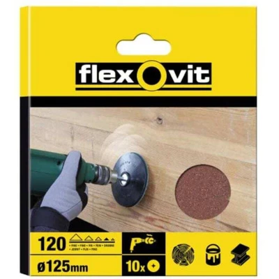 Image of Flexovit Drill Mountable Disc 125mm Medium 80G (Pack 10)