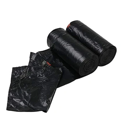 Image of Parlynies 20L Black Bin Bags, Kitchen Drawstring Liners, 2 Rolls/110 Bags
