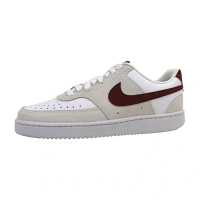 Image of NIKE Men&#039;s Court Vision LO Sneaker, White Team Red Adobe Dragon Red, 7 UK
