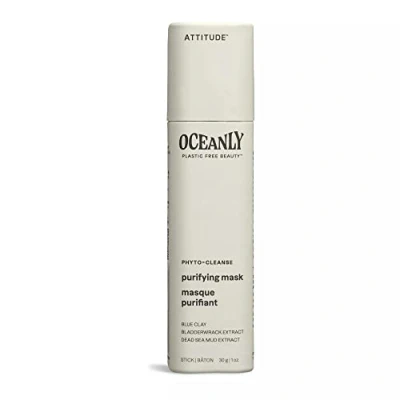 Image of ATTITUDE Oceanly Face Mask Stick, EWG Verified, Plastic free, Plant and Mineral Based Ingredients, Vegan Skin Care Products, PHYTO CLEANSE, Unscented, 30 grams