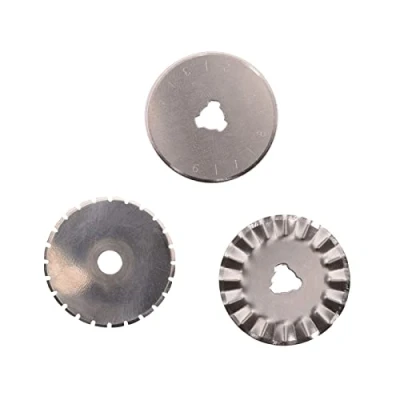 Image of Vaessen Creative Cutter Blades, 3 Pieces, Left and Right Handed use, Sharp Rotary Knives for Fabric, Paper, Leather, Felt, Cardstock More Craft Materials, Ø 28 mm
