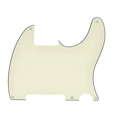 Image of Dopro 5 Hole Tele Blank Guitar Pickguard Scratch Plate for FD Telecaster Esquire Age White 3 Ply