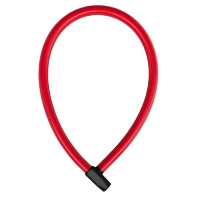 Image of ABUS cable lock 4408K 65 cm long steel with plastic coating Bicycle security level 2 Red