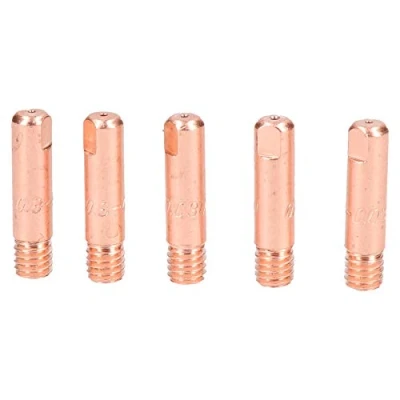 Image of 0.8mm Mig Welding Welder Round Contact Tips for MB15 Euro Torches 5pk