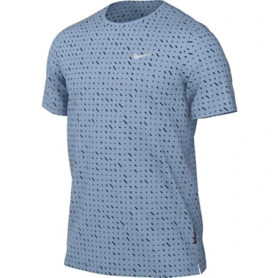 Image of Nike Miler Breathe Dri Fit Men&#039;s Short Sleeve Running Top, Psychic Blue/Reflective Silv, HJ4181 422, L