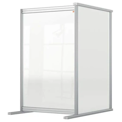 Image of Nobo Clear Acrylic Desk Divider, 1.4 m High, Free Standing Screen System, Premium Plus, 600 x 1000 mm, 1915498