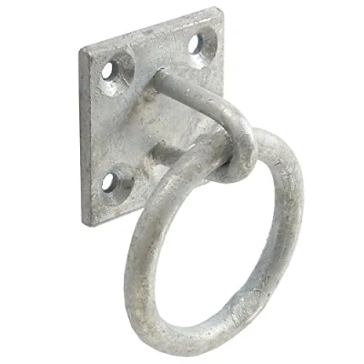 Image of 10x Galvanised Lashing Ring On Plate/Chain Tether