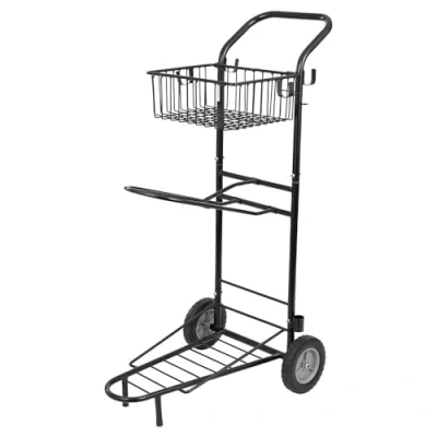 Image of Premiere Stable wagon with basket and 1 sheepskin saddle pad bridoon carrier One Size Black
