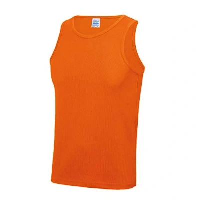 Image of Just Cool Mens Sports Gym Plain Tank / Vest Top (2XL) (Electric Orange)