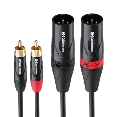 Image of Cable Matters Dual RCA to XLR Unbalanced Interconnect 3m, 2 Male (Dual Cable)