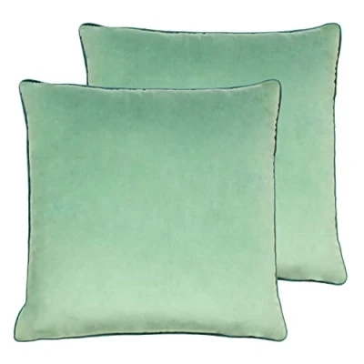 Image of Paoletti Meridian Twin Pack Polyester Filled Cushions, Mineral/Teal, 55 x cm