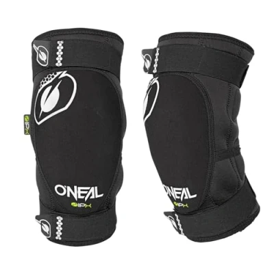 Image of O&#039;NEAL Knee Protector, BMX Mountain Bike Downhill, IPX® Impact Protection Made of Polyurethane, Lightweight Construction, Abrasion Resistant Material, Dirt Guard, Adults, Black White, Size M