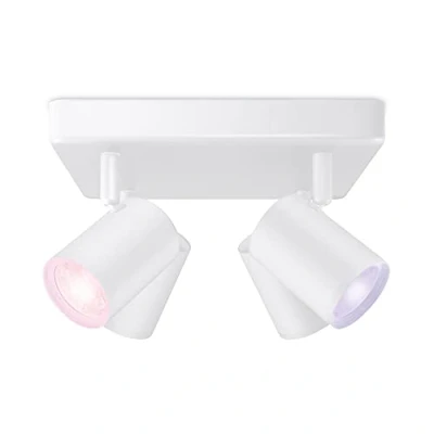 Image of WiZ Colour Imageo Smart Connected WiFi Ceiling Light Spot Fixture. [4 White Square] App Control for Indoor Home Lighting, Livingroom and Bedroom
