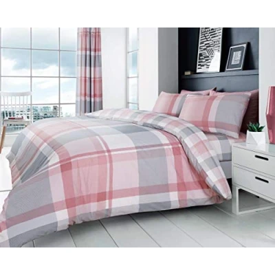 Image of GC GAVENO CAVAILIA Double Bedding Duvet Cover Set (200x200 cm) Polycotton Breathable Comforter Pink