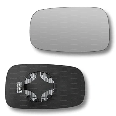 Image of Less4spares Replacement Wing Mirror Glass Left Compatible with Renault Scenic 2003 2009 CLIP ON Passnager Near Side N/S Heated Convex