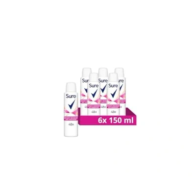 Image of Sure Women Bright Bouquet antiperspirant Aerosol with technology deodorant for 48 hour sweat and odour protection 6x 150 ml
