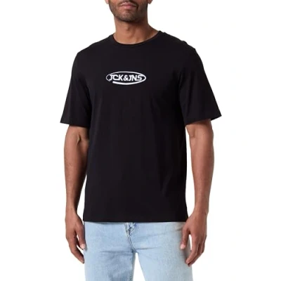 Image of JACK &amp; JONES Men&#039;s Jacoliver Ss Tee T Shirt, Black, L
