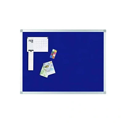 Image of Q Connect Aluminium Frame Felt Noticeboard 900x600mm Blue 9700028+ Free Finchley Pen