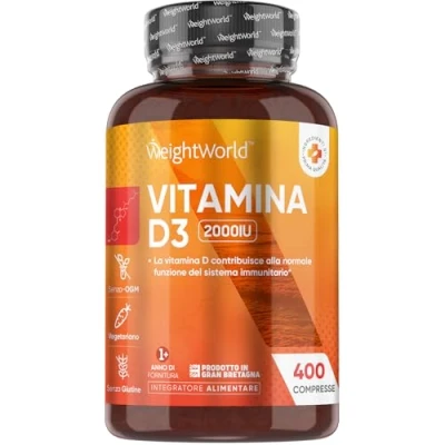 Image of Vitamin D3 2000 IU 400 Tablets (Over A Year Supply) Natural D Tablets, Contributes to Normal Immune System &amp; Blood Calcium Levels (EFSA), Vegetarian Easy Take Micro