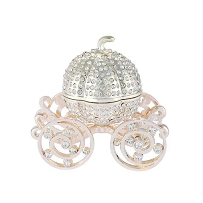 Image of QIFU Pumpkin Carriage Series Enameled Trinket Box Hinged Unique Ring to Store The