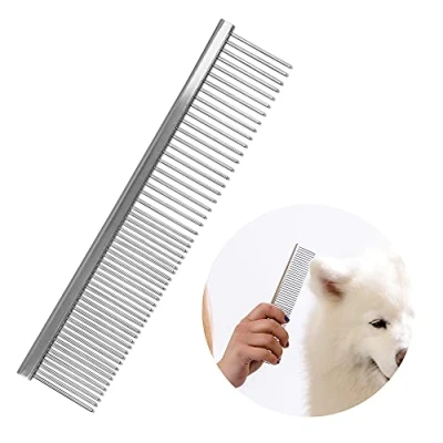 Image of Wahl Metal Pet Comb, Stainless Steel Dog and Cat Rust Resistant Grooming Tools for Dogs, Fur Detangling Tool Pets, Combs Thick Coats