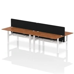 Image of Air B2B 1800x800mm Adjustable 4P Bench Desk CP Walnut/White + Screen