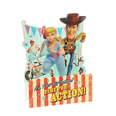 Image of Toy Story 4 Birthday Card For Kids Awesome Pop Up Disney Woody Girls Boys Gift