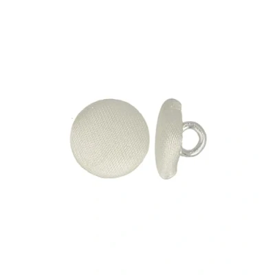 Image of Pack of 6 Satin Covered Buttons, Size 10 mm, Colour without Picture, Ivory