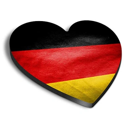 Image of 1 x Heart MDF Magnets Germany German Flag Souvenir 12547