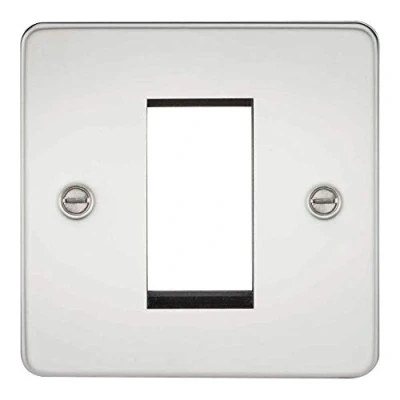 Image of KnightsBridge Flat Plate 1G Modular Faceplate Polished Chrome